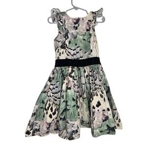 Molo Girl Feather Carey Dress Party Muted Cotton Ruffle Whimsical Novelty 5-6Y